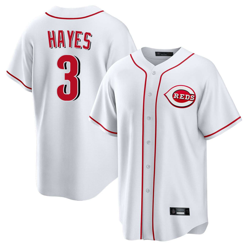 tocy C.Reds #3 Ke'Bryan Hayes Player White Game Home Stitched Jerseys
