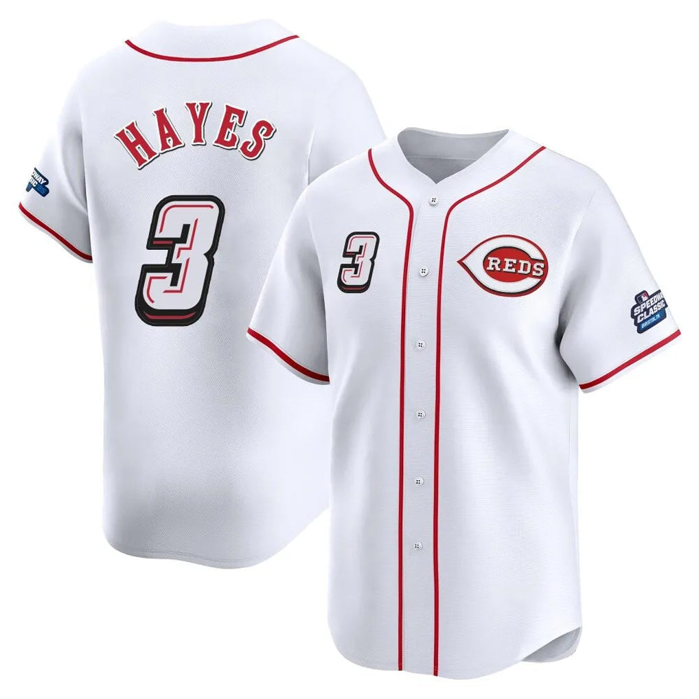 tocy C.Reds #3 Ke'Bryan Hayes Player White Speedway Classic Home Limited Stitched Jerseys