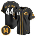 tocy C.Reds #44 Elly De La Cruz Player Black-Gold Vapor Premier Limited Home Stitched Jerseys
