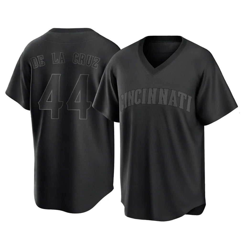 tocy C.Reds #44 Elly De La Cruz Player Black T-shirt Game Home Stitched Jerseys
