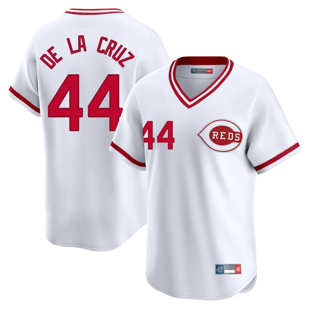 tocy C.Reds #44 Elly De La Cruz Player White Cooperstown Collection Limited Stitched Jerseys