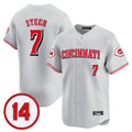 tocy C.Reds #7 Spencer Steer Player Gray Vapor Premier Limited Home Stitched Jerseys