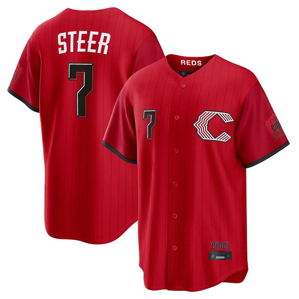 tocy C.Reds #7 Spencer Steer Player Red 2026 City Connect Home Game Stitched Jerseys