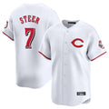 tocy C.Reds #7 Spencer Steer Player White Limited Home Stitched Jerseys