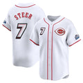 tocy C.Reds #7 Spencer Steer Player White Speedway Classic Home Limited Stitched Jerseys