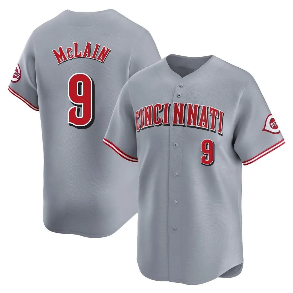 tocy C.Reds #9 Matt McLain Player Gray Home Limited Stitched Jerseys