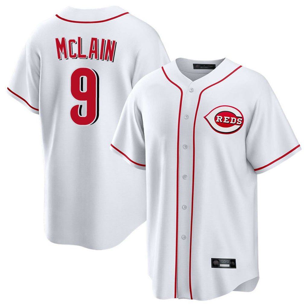 tocy C.Reds #9 Matt McLain Player White Game Home Stitched Jerseys