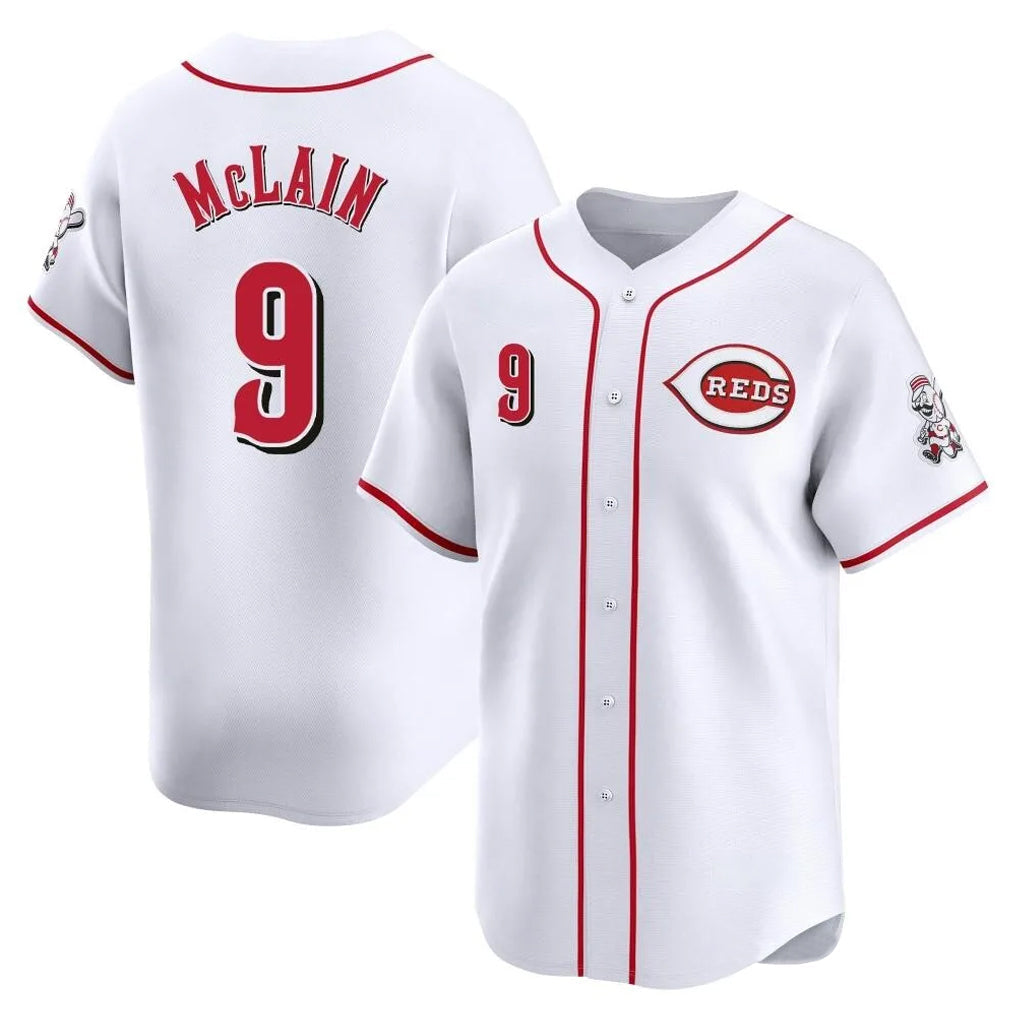tocy C.Reds #9 Matt McLain Player White Home Limited Stitched Jerseys
