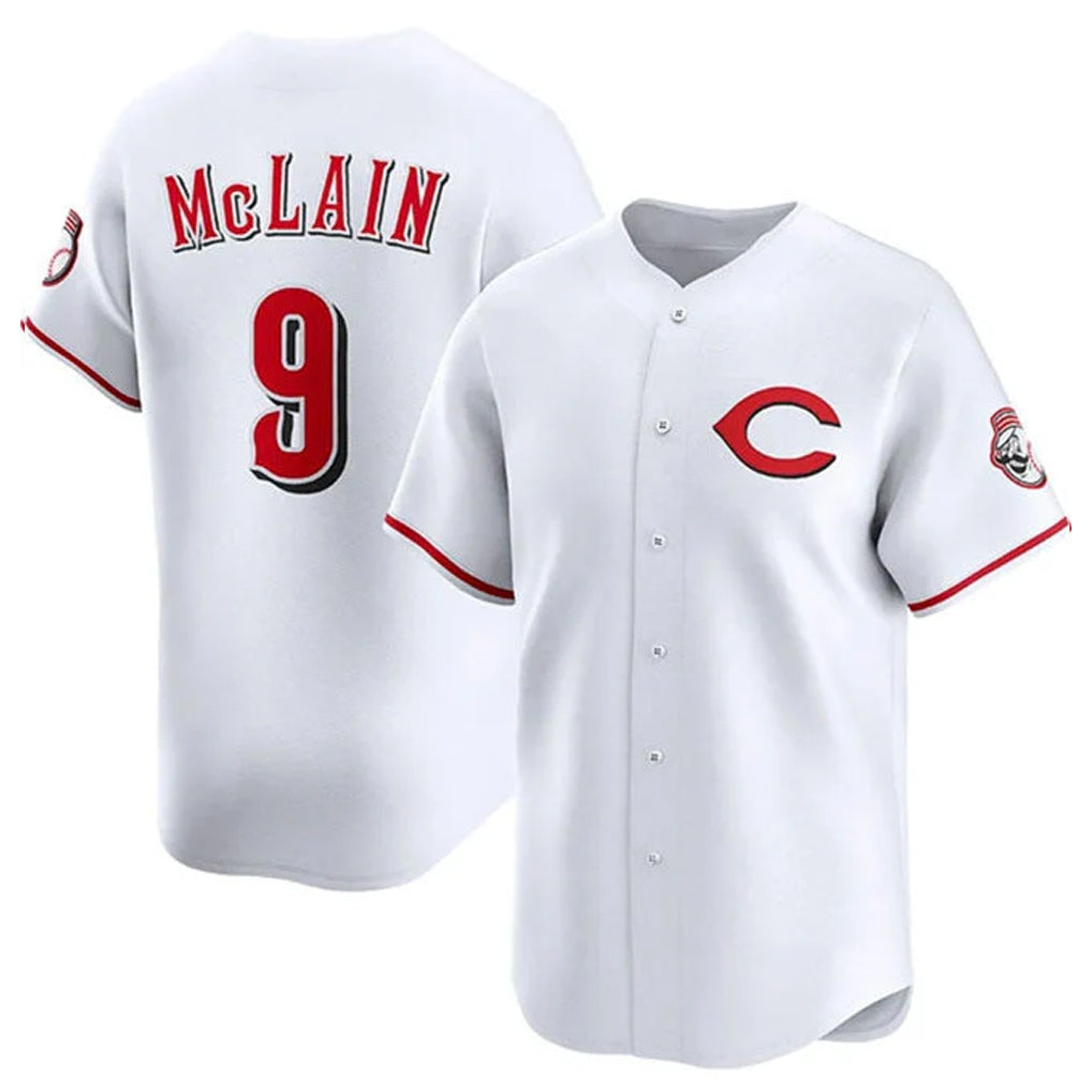 tocy C.Reds #9 Matt McLain Player White Limited Home Stitched Jerseys