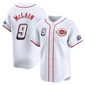 tocy C.Reds #9 Matt McLain Player White Speedway Classic Home Limited Stitched Jerseys