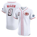 tocy C.Reds #9 Matt McLain Player White Speedway Classic Limited Elite Home Stitched Jerseys