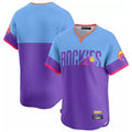 tocy C.Rockies Purple-Light Blue City Connect Limited Home T-shirt Blank Player Stitched Jerseys