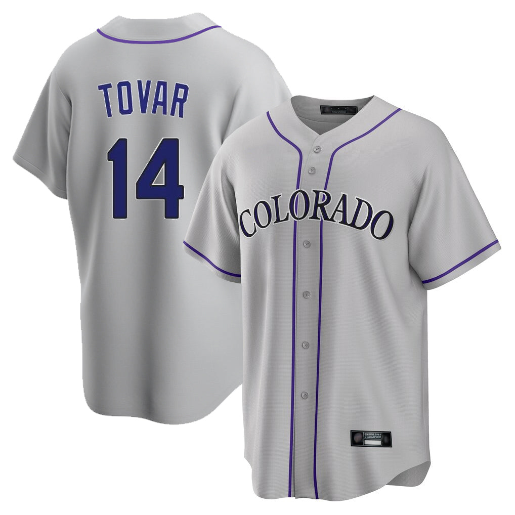tocy C.Rockies #14 Ezequiel Tovar Player Gray Game Home Stitched Jerseys