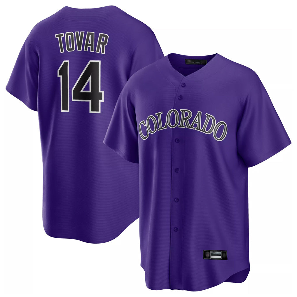 tocy C.Rockies #14 Ezequiel Tovar Player Purple Game Home Stitched Jerseys