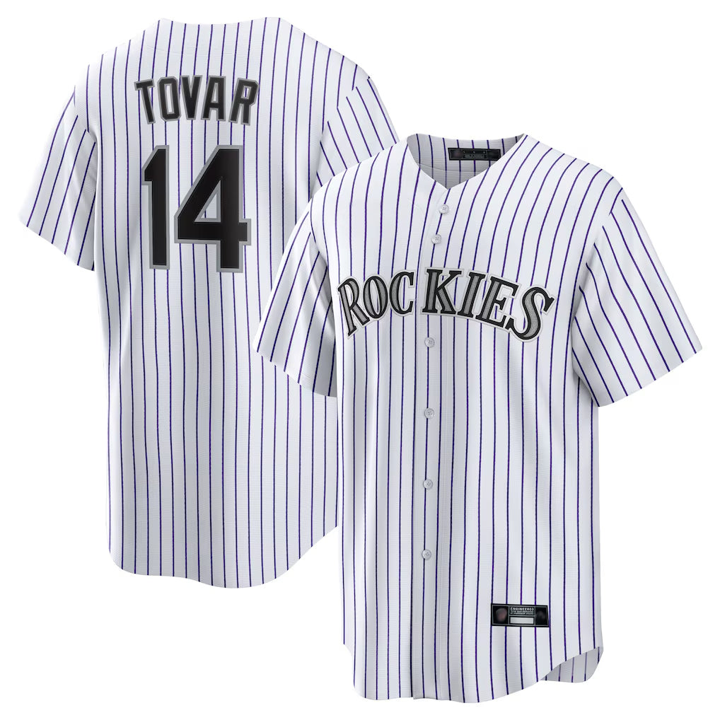 tocy C.Rockies #14 Ezequiel Tovar Player White Game Home Stitched Jerseys