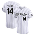 tocy C.Rockies #14 Ezequiel Tovar Player White Limited Elite Home Stitched Jerseys