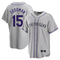tocy C.Rockies #15 Hunter Goodman Player Gray Game Home Stitched Jerseys