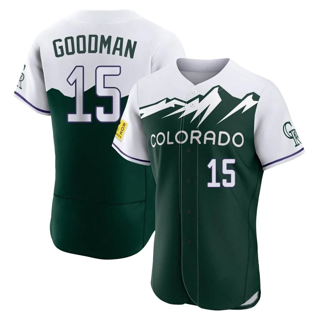 tocy C.Rockies #15 Hunter Goodman Player Green City Connect Limited Elite Home Stitched Jerseys