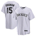 tocy C.Rockies #15 Hunter Goodman Player White Game Home Stitched Jerseys