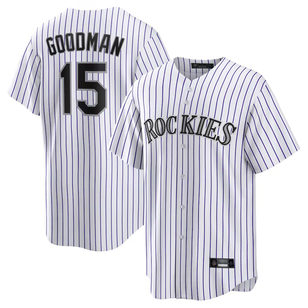 tocy C.Rockies #15 Hunter Goodman Player White Game Home Stitched Jerseys