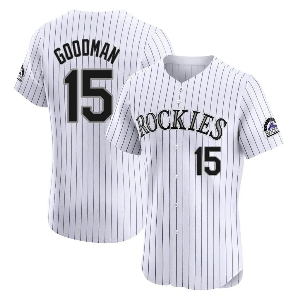 tocy C.Rockies #15 Hunter Goodman Player White Limited Elite Home Stitched Jerseys