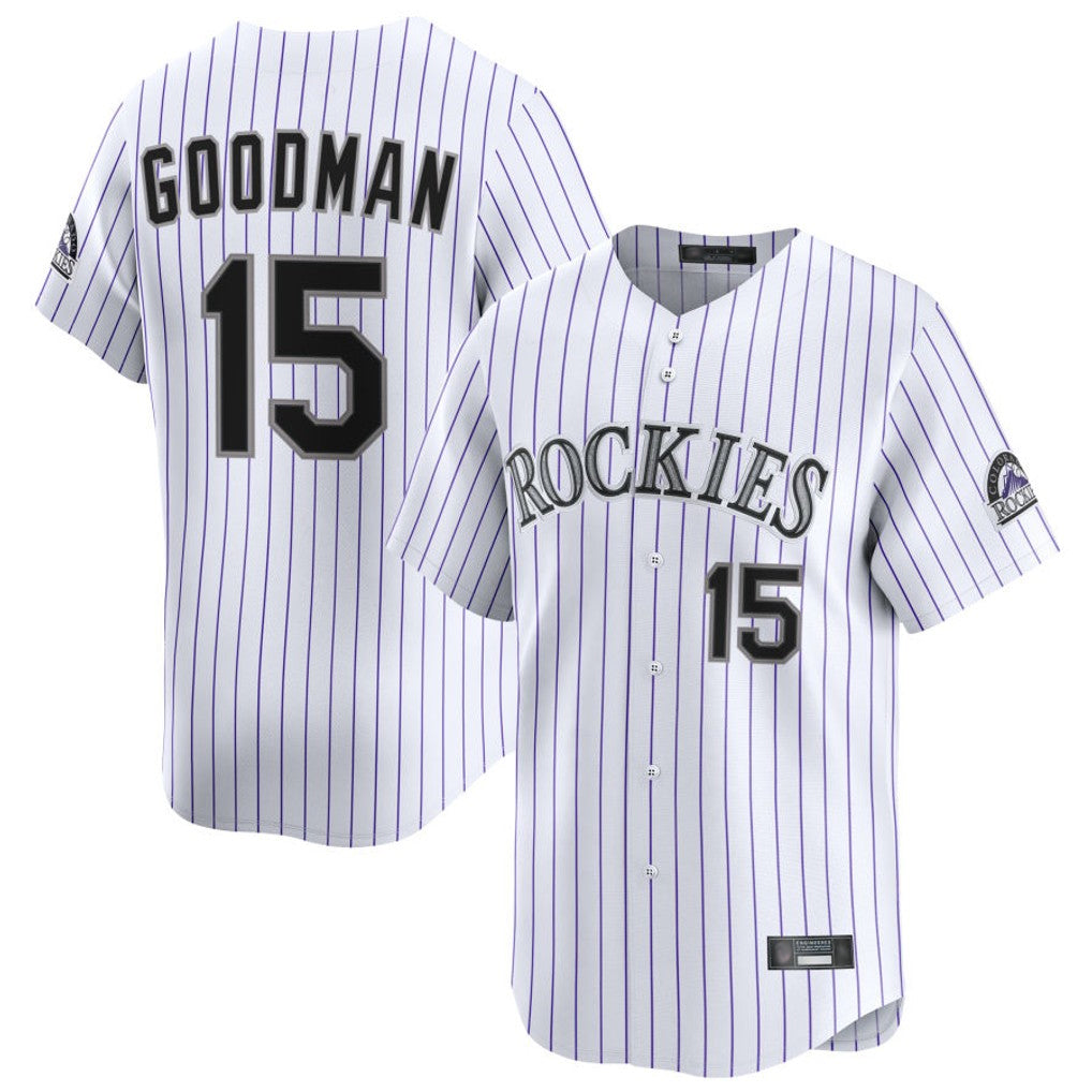 tocy C.Rockies #15 Hunter Goodman Player White Limited Home Stitched Jerseys