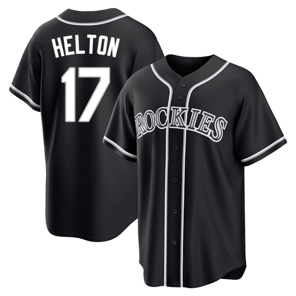 tocy C.Rockies #17 Todd Helton Player Black Fashion Out Home Game Stitched Jerseys