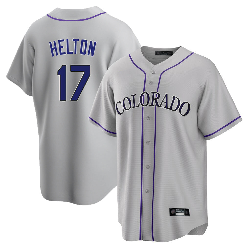tocy C.Rockies #17 Todd Helton Player Gray Game Home Stitched Jerseys
