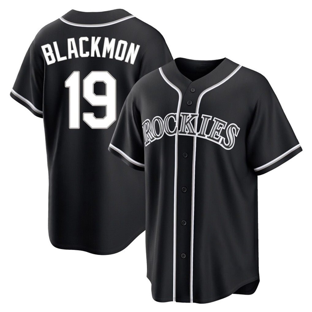 tocy C.Rockies #19 Charlie Blackmon Player Black Fashion Out Home Game Stitched Jerseys