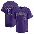 tocy C.Rockies #19 Charlie Blackmon Player Purple Limited Home Stitched Jerseys