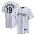 tocy C.Rockies #19 Charlie Blackmon Player White Game Home Stitched Jerseys