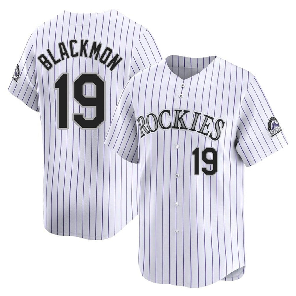 tocy C.Rockies #19 Charlie Blackmon Player White Limited Home Stitched Jerseys