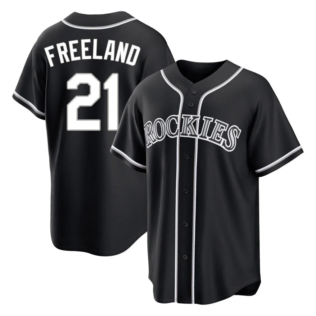 tocy C.Rockies #21 Kyle Freeland Player Black Fashion Out Home Game Stitched Jerseys