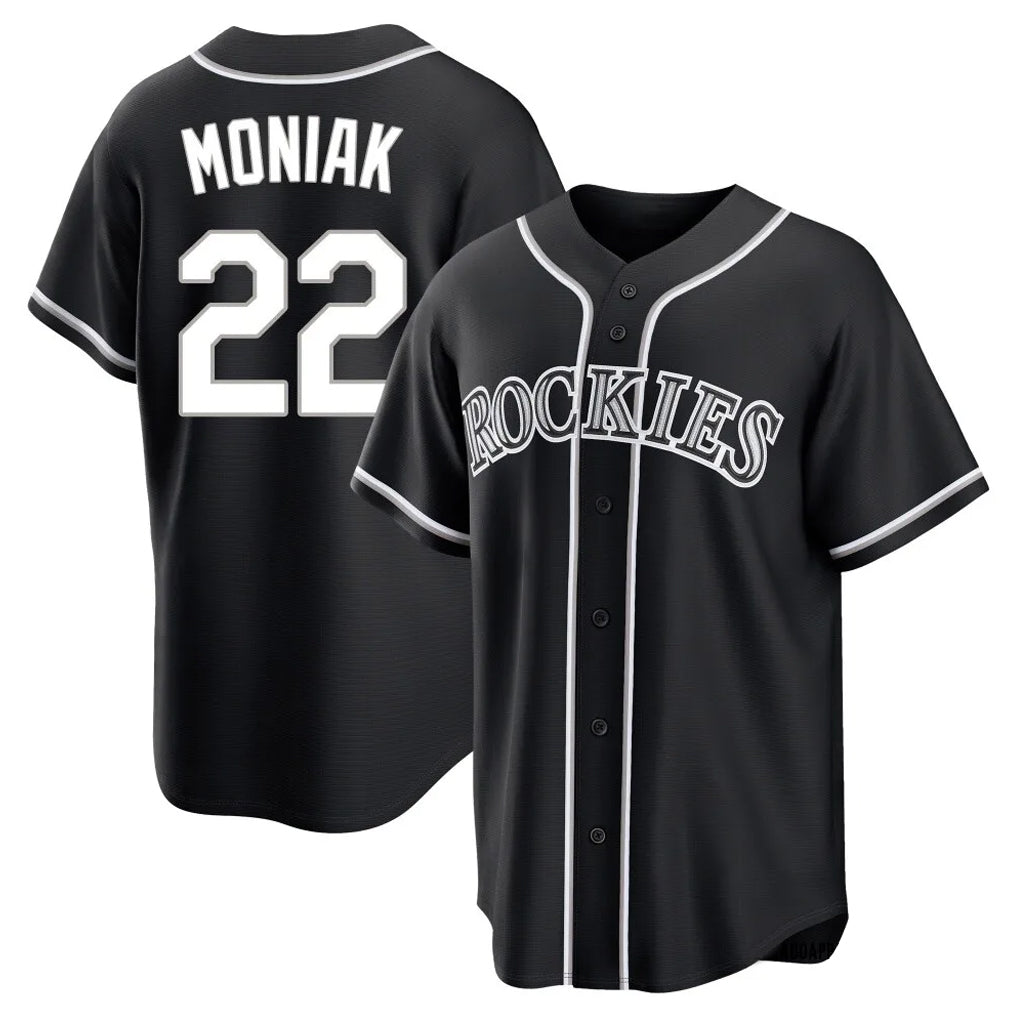 tocy C.Rockies #22 Mickey Moniak Player Black Fashion Out Home Game Stitched Jerseys