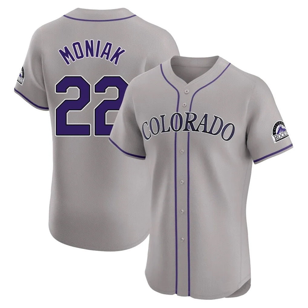 tocy C.Rockies #22 Mickey Moniak Player Gray Limited Elite Home Stitched Jerseys