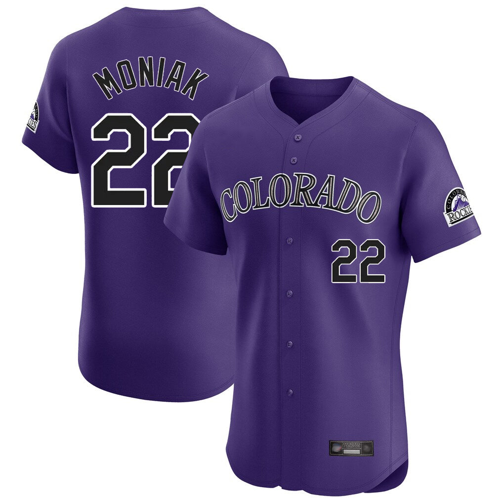 tocy C.Rockies #22 Mickey Moniak Player Purple Limited Elite Home Stitched Jerseys