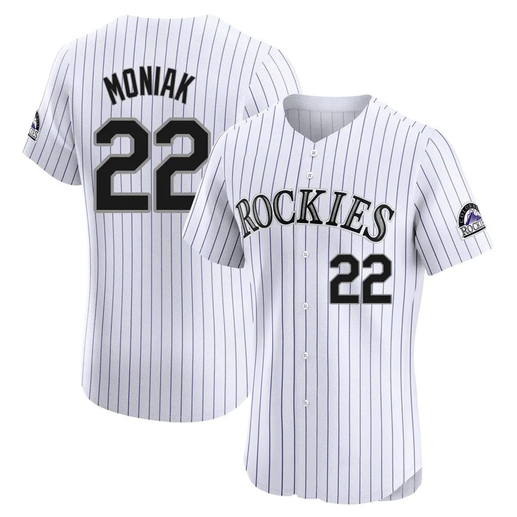 tocy C.Rockies #22 Mickey Moniak Player White Limited Elite Home Stitched Jerseys