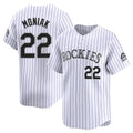 tocy C.Rockies #22 Mickey Moniak Player White Limited Home Stitched Jerseys