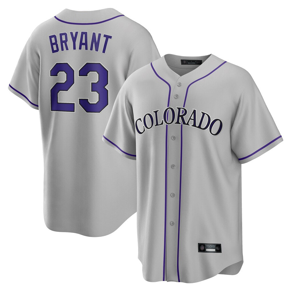 tocy C.Rockies #23 Kris Bryant Player Gray Game Home Stitched Jerseys