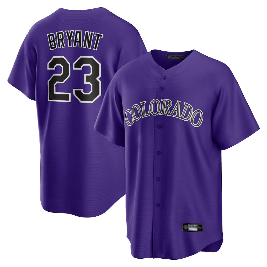 tocy C.Rockies #23 Kris Bryant Player Purple Game Home Stitched Jerseys