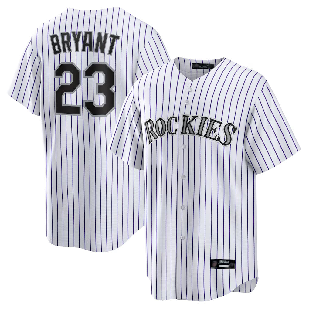 tocy C.Rockies #23 Kris Bryant Player White Game Home Stitched Jerseys