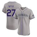 tocy C.Rockies #27 Jordan Beck Player Gray Limited Elite Home Stitched Jerseys