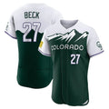 tocy C.Rockies #27 Jordan Beck Player Green City Connect Limited Elite Home Stitched Jerseys