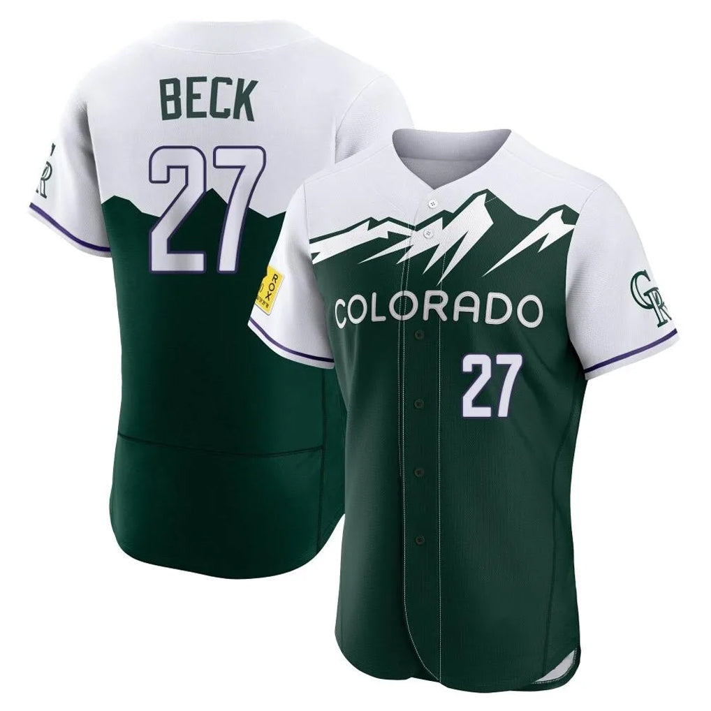 tocy C.Rockies #27 Jordan Beck Player Green City Connect Limited Elite Home Stitched Jerseys