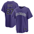 tocy C.Rockies #27 Jordan Beck Player Purple Game Home Stitched Jerseys
