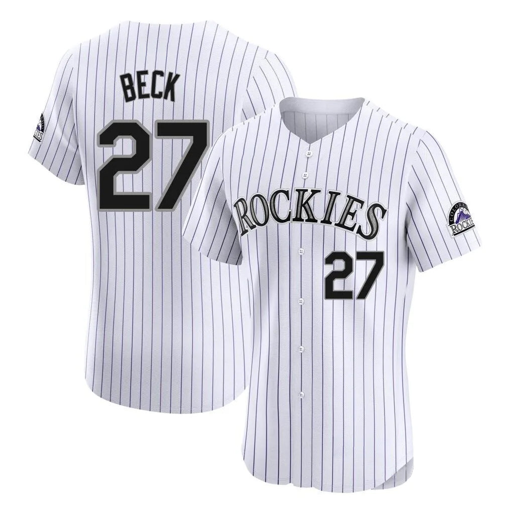 tocy C.Rockies #27 Jordan Beck Player White Limited Elite Home Stitched Jerseys