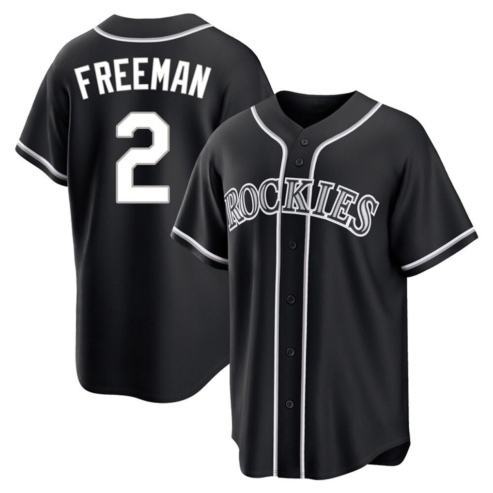 tocy C.Rockies #2 Tyler Freeman Player Black Fashion Out Home Game Stitched Jerseys