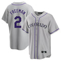 tocy C.Rockies #2 Tyler Freeman Player Gray Game Home Stitched Jerseys