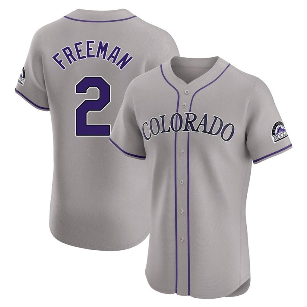 tocy C.Rockies #2 Tyler Freeman Player Gray Limited Elite Home Stitched Jerseys