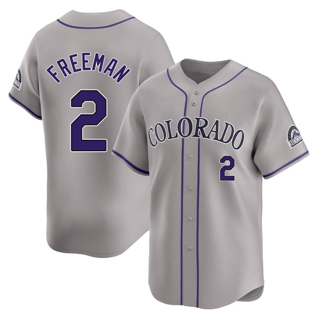 tocy C.Rockies #2 Tyler Freeman Player Gray Limited Home Stitched Jerseys